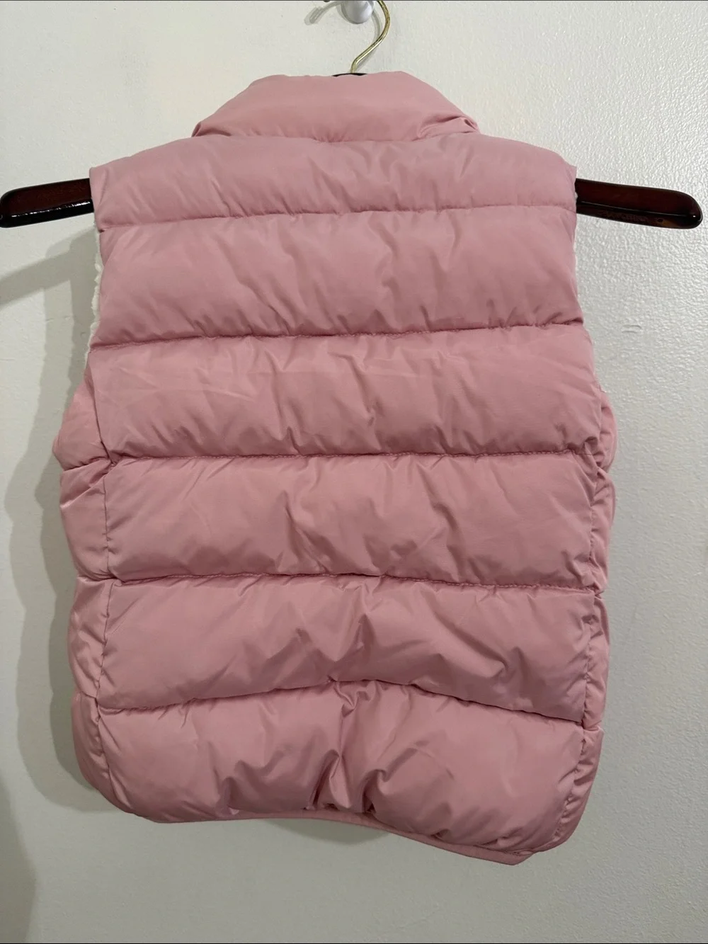 GAP Kids Light Pink Puffer Vest with Sherpa Interior Girls Medium